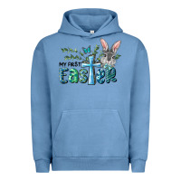 Pigment Pebble Blue My First Easter Bunny Boy Urban Hoodie - RanaPortraitStore