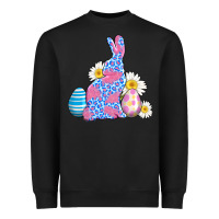Black easter bunny wıth easter eggs Heavyweight Sweatshirt - AdoDesignShop