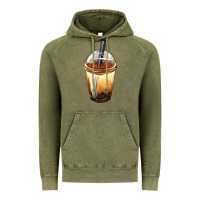 Vintage Olive Bobba cup Vintage Hoodie - FaDigitalArtStudio