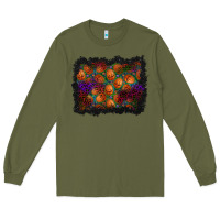 Army Green halloween pumpkin background Long Sleeve Tee - BundleAndBundleShop
