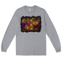 Heather Grey halloween pumpkin background Long Sleeve Tee - BundleAndBundleShop