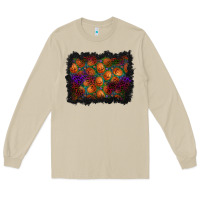 Mushroom halloween pumpkin background Long Sleeve Tee - BundleAndBundleShop