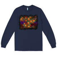 Navy halloween pumpkin background Long Sleeve Tee - BundleAndBundleShop