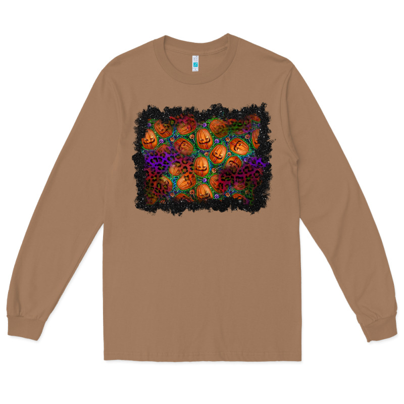 Halloween Pumpkin Background Long Sleeve Tee by BundleAndBundleShop | Teevron