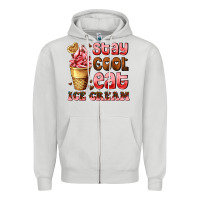 Dove Grey stay cool eat ice cream Zipper Hoodie - AdoDesignShop