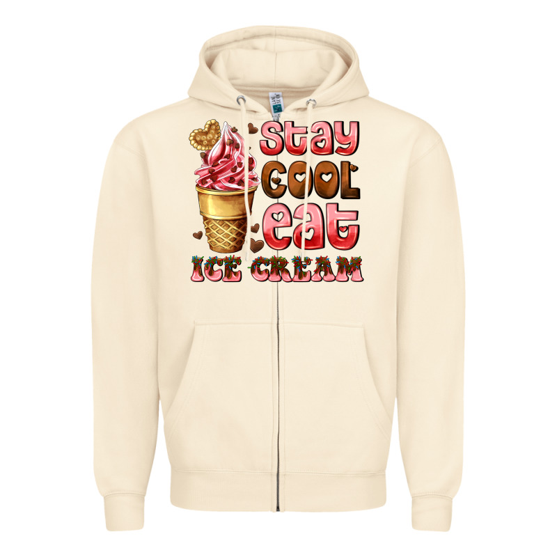 Stay Cool Eat Ice Cream Zipper Hoodie by AdoDesignShop | Teevron