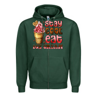 Sports Green stay cool eat ice cream Zipper Hoodie - AdoDesignShop