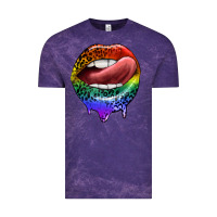 Cloud Purple rainbow lips pride Vintage Tee - FaDigitalArtStudio