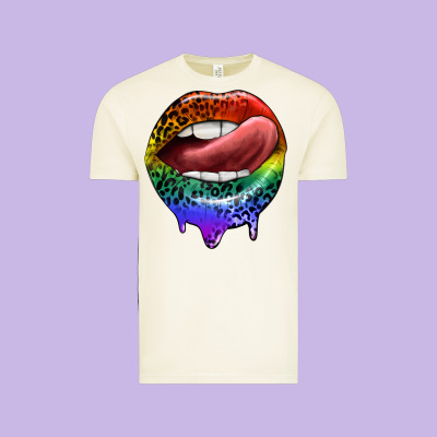 Rainbow Lips Pride Vintage Tee Designed By Fadigitalartstudio