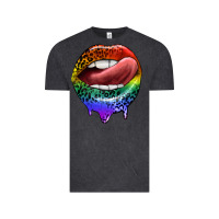 Vintage Black rainbow lips pride Vintage Tee - FaDigitalArtStudio