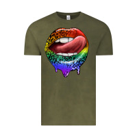Vintage Olive rainbow lips pride Vintage Tee - FaDigitalArtStudio