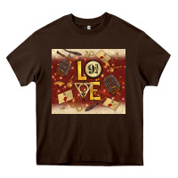 Chocolate Brown wizard love Heavy Core Tee - TumblerDesignByShophia