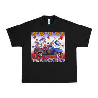 Black Fourth Of July Truck American Flag Urban Heavy Tee - FaDigitalArtStudio