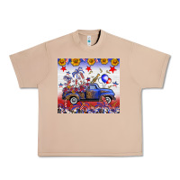 Burro Fourth Of July Truck American Flag Urban Heavy Tee - FaDigitalArtStudio