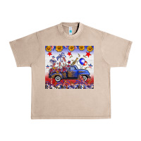 French Oak Fourth Of July Truck American Flag Urban Heavy Tee - FaDigitalArtStudio