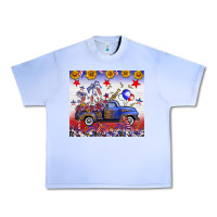Grape Ice Fourth Of July Truck American Flag Urban Heavy Tee - FaDigitalArtStudio