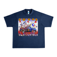 Fourth Of July Truck American Flag Urban Heavy Tee | Teevron