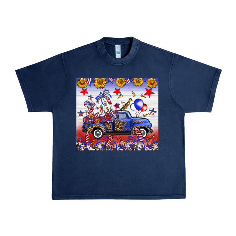 Fourth Of July Truck American Flag Urban Heavy Tee by FaDigitalArtStudio | Teevron