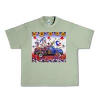 Oil Green Fourth Of July Truck American Flag Urban Heavy Tee - FaDigitalArtStudio