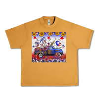 Peanut Butter Fourth Of July Truck American Flag Urban Heavy Tee - FaDigitalArtStudio
