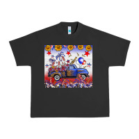 Pigment Black Fourth Of July Truck American Flag Urban Heavy Tee - FaDigitalArtStudio