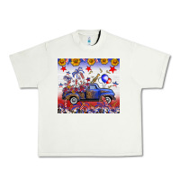 Pistachio Fourth Of July Truck American Flag Urban Heavy Tee - FaDigitalArtStudio