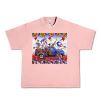 Salmon Fourth Of July Truck American Flag Urban Heavy Tee - FaDigitalArtStudio