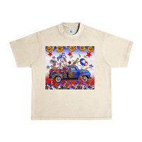 Sandshell Fourth Of July Truck American Flag Urban Heavy Tee - FaDigitalArtStudio
