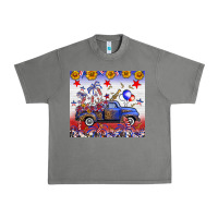 Tornado Fourth Of July Truck American Flag Urban Heavy Tee - FaDigitalArtStudio