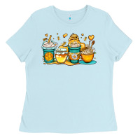 Baby Blue honey bee coffee cups Ladies Tee - OliviaCreatesArt