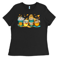 Black honey bee coffee cups Ladies Tee - OliviaCreatesArt