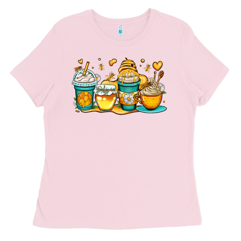 Honey Bee Coffee Cups Ladies Tee by OliviaCreatesArt | Teevron