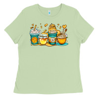Matcha honey bee coffee cups Ladies Tee - OliviaCreatesArt