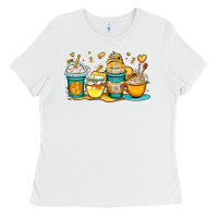 White honey bee coffee cups Ladies Tee - OliviaCreatesArt