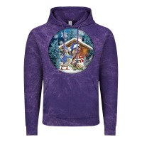 Cloud Purple Winter Farm Animals Vintage Hoodie - FaDigitalArtStudio