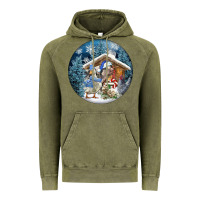 Vintage Olive Winter Farm Animals Vintage Hoodie - FaDigitalArtStudio