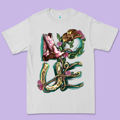 Love Boots Horseshoe Premium Tee Designed By Howdyjamesfarm