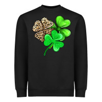 Black three clover Heavyweight Sweatshirt - AdoDesignShop