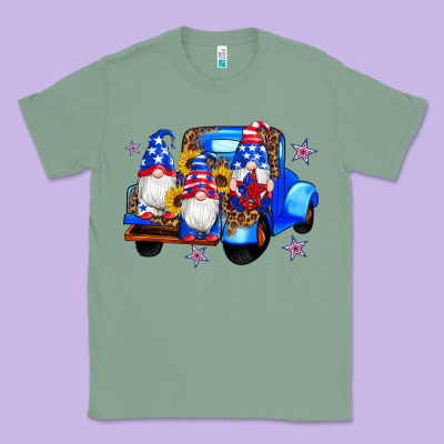American Flag Gnomes Truck Sunflowers Star Leopard Classic Tee Designed By Artiststas