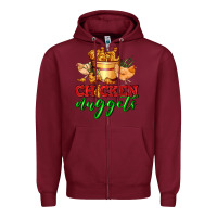 Burgundy chicken nuggets Zipper Hoodie - AdoDesignShop