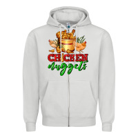 Dove Grey chicken nuggets Zipper Hoodie - AdoDesignShop