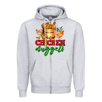 Heather Grey chicken nuggets Zipper Hoodie - AdoDesignShop