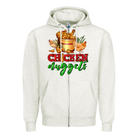 Oatmeal Heather chicken nuggets Zipper Hoodie - AdoDesignShop