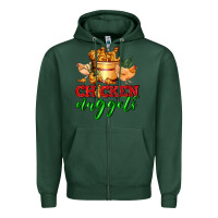 Sports Green chicken nuggets Zipper Hoodie - AdoDesignShop