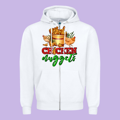 Chicken Nuggets Zipper Hoodie Designed By Adodesignshop