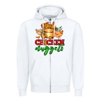 White chicken nuggets Zipper Hoodie - AdoDesignShop