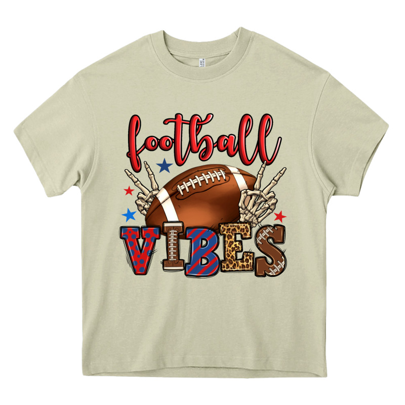 Football Vibes Red And Blue Heavy Core Tee by HowdyJamesFarm | Teevron