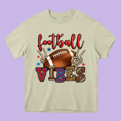 Football Vibes Red And Blue Heavy Core Tee Designed By Howdyjamesfarm