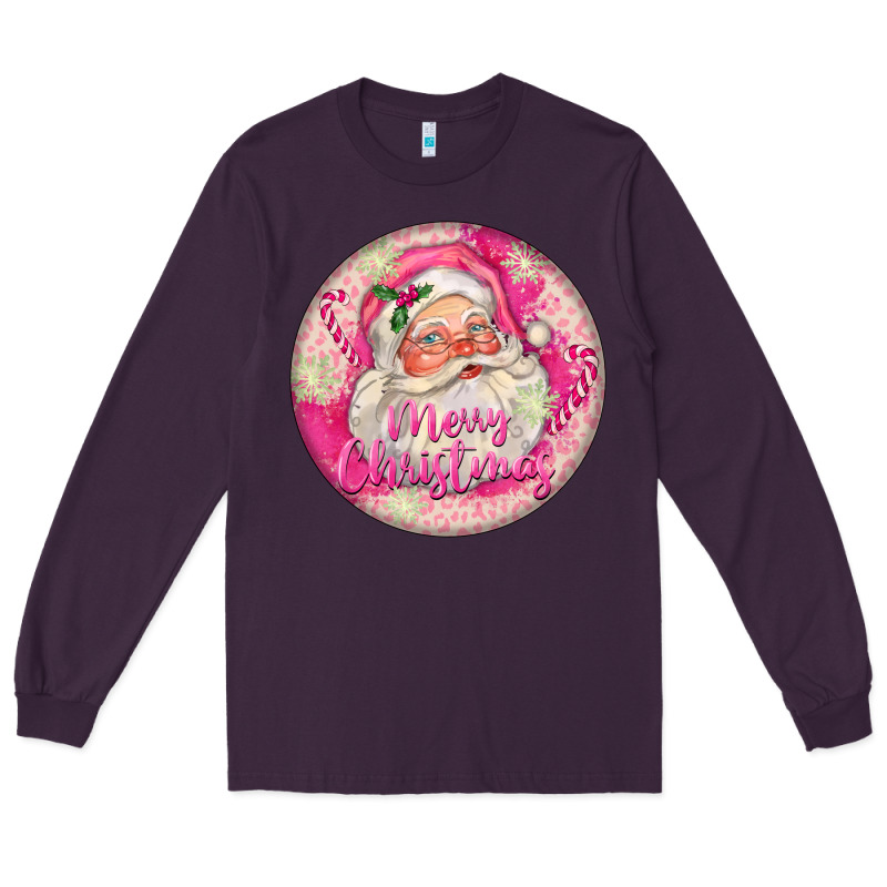 Pink Merry Christmas Santa Long Sleeve Tee by FaDigitalArtStudio | Teevron