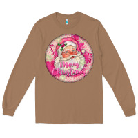 Toasted Coconut Pink Merry Christmas Santa Long Sleeve Tee - FaDigitalArtStudio